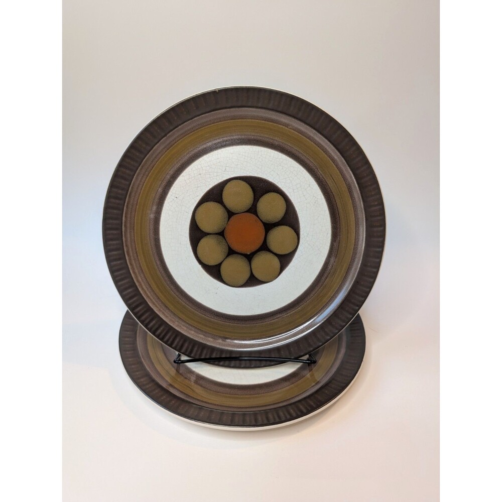 Set of 2 Electra 8013 Mirage Japanese MCM Stoneware 10" Salad Plates